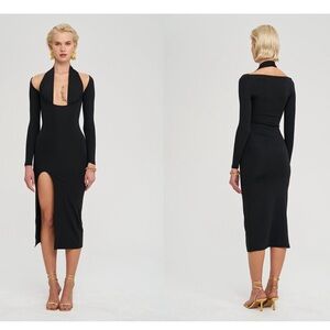 NWT IAMNOTBASIC Alina midi cutout high slit dress
